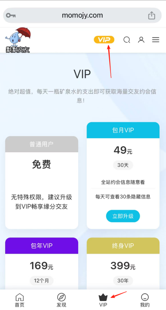 默默交友网VIP开通教程和常见问题